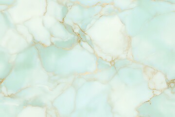 Fototapeta premium Luxurious mint green and white marble texture with golden veins creating an elegant natural stone pattern for interior design and luxury surfaces.