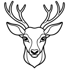 Deer Silhouette Line Art Vector Design