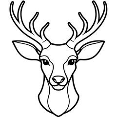 Deer Silhouette Line Art Vector Design