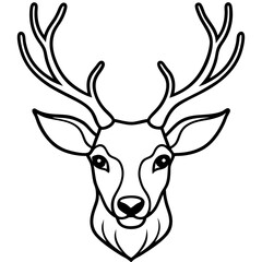 Deer Silhouette Line Art Vector Design