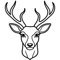 Deer Silhouette Line Art Vector Design