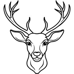 Deer Silhouette Line Art Vector Design