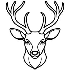 Deer Silhouette Line Art Vector Design