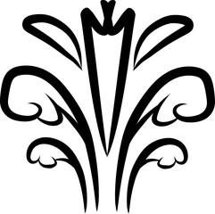 Icon of plant design. Editable stroke with various design shapes, with a hand drawn black outline style for textile design, wallpaper, artistic background,vintage style illustration, and logo design