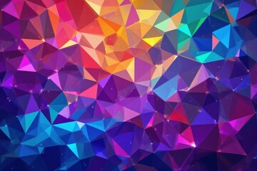 Obraz premium Abstract Colorful Geometric Background with Vibrant Triangles and Sparkle Effect