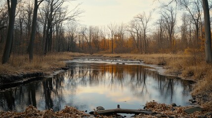 Fototapeta premium Serenity of Calm Waters at Golden Hour