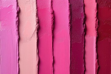 Smears of different shades of lipstick showing pink, purple and red colors