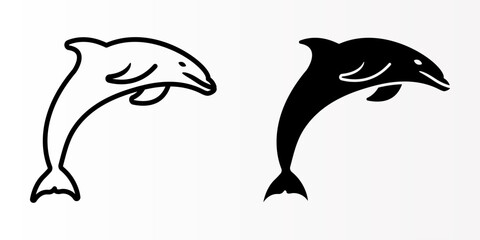 Dolphin icon set. fish sign. for mobile concept and web design. vector illustration on white background