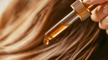 Naklejka premium Organic Hair Growth Serum with Dropper for Natural Nourishment and Shine