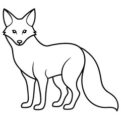 Elegant Fox in One Line Art