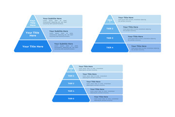 3 up to 5 Steps Pyramid Infographic with Editable Text for Business Presentation, Poster, Banner and Booklet.