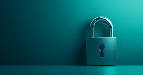 Fototapeta premium Lock icon on a gradient background, with an orange and blue color scheme