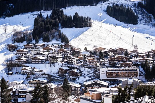 Saalbach-Hinterglemm, village of the FIS Alpine World Ski Championships Saalbach 2025