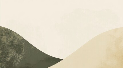 Sophisticated Minimalist Gradient of Muted Earth Tones with Wavy Geometric Shapes