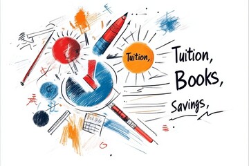 A simple vector image of a checklist with financial goals labeled &acirc;&euro;&oelig;Tuition,&acirc;&euro; &acirc;&euro;&oelig;Books,&acirc;&euro; and &acirc;&euro;&oelig;Savings,&acirc;&euro; symbolizing a student financial plan