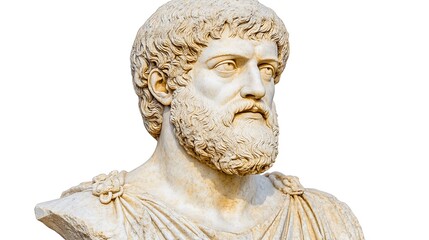 Obraz premium Marble bust, ancient Roman, museum, history