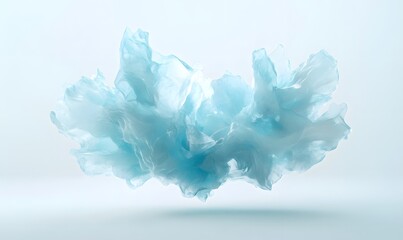 Fototapeta premium Abstract light blue cloud formation, studio shot, background minimalist, for design