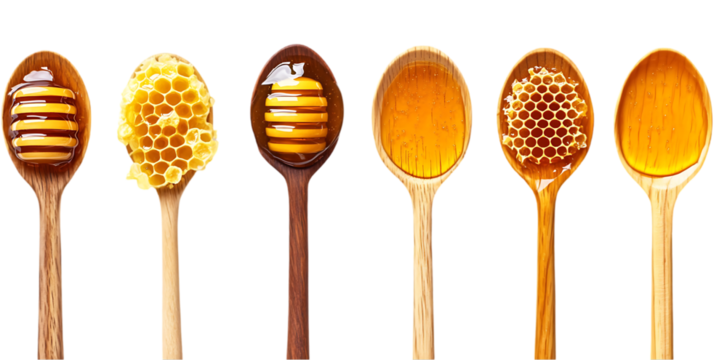Set of honey isolated on transparent background