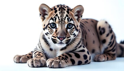Fototapeta premium Stunning Ocelot Kitten: A Captivating Portrait