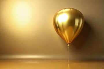 Golden Balloon Birthday Decoration: Elegant Metallic Party Decor  with Copy Space