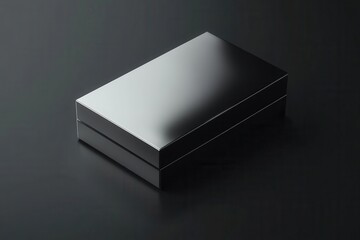 elegant box template with luxurious silver metallic foil, creating a sophisticated visual that exudes quality and appeal, ideal for premium product presentations