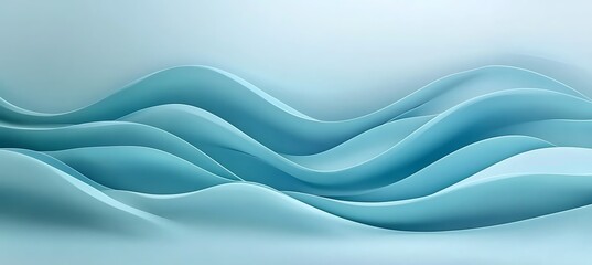 Fototapeta premium A bold and modern cyan background with swirling lines arranged to create a sleek, minimalist backdrop.