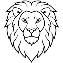 Elegant Lion Head Line Drawing Vector