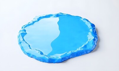 Fototapeta premium Blue resin coaster on white background, studio shot