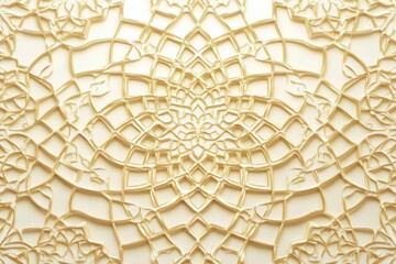Obraz premium elegant islamic geometric pattern in radiant gold and soft white, designed for mawlid celebrations. the intricate details and symmetry evoke a sense of spirituality and cultural richness