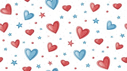 Colorful Heart Pattern on Light Background for Celebratory Designs
