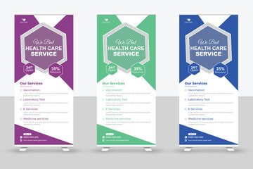 Medical health clinic roll up and flyer design