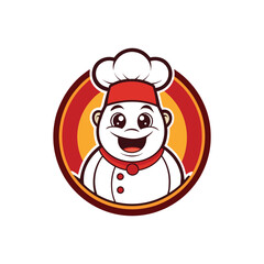 Cooking Mascot Logo in Round Circle for Culinary Branding