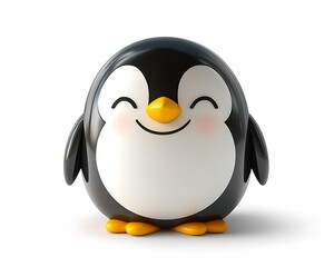 Fototapeta premium A penguin emoji isolated on a crisp white background.