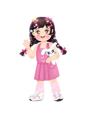 Cute Girl with Her Doll