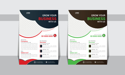Grow Your Business Modern Corporate Business Flyer Template for Marketing and Advertising in A4 size