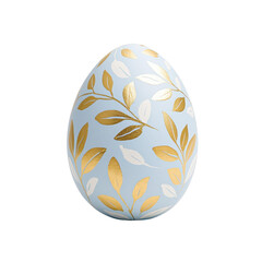 Fototapeta premium Decorative egg design featuring elegant leaves and golden accents for festive occasions.