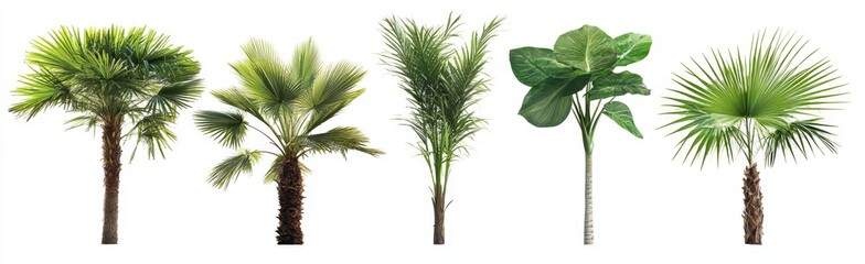 Tropical plants isolated on white background for design