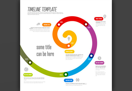 Colorful Spiral Timeline Templare Infographic for project evolution