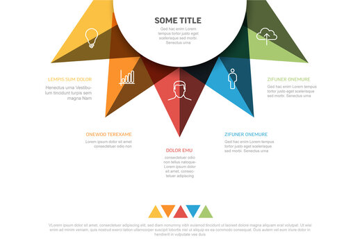 Colorful Infographics Design with Icons Text and five sections for content placement