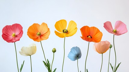 Obraz premium Pastel Poppies: A Vibrant Springtime Floral Arrangement, Delicate Petals and Soft Hues Create a Cheerful and Uplifting Mood, Perfe