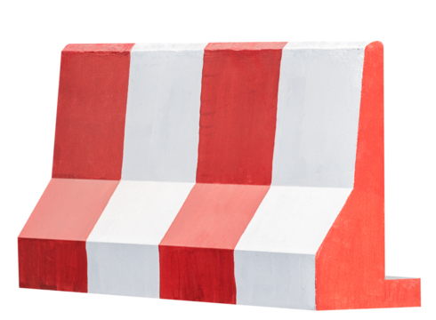 Mock up white and red pattern concrete barrier