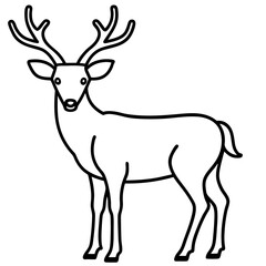 Elegant One-Line Deer Illustration Vector