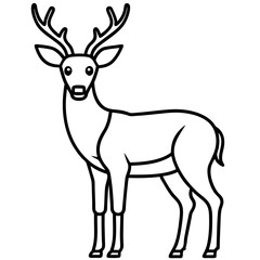 Elegant One-Line Deer Illustration Vector