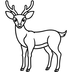Elegant One-Line Deer Illustration Vector
