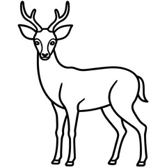 Elegant One-Line Deer Illustration Vector