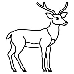Elegant One-Line Deer Illustration Vector