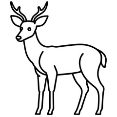 Fototapeta premium Elegant One-Line Deer Illustration Vector