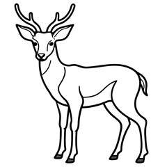 Elegant One-Line Deer Illustration Vector