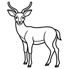 Elegant One-Line Deer Illustration Vector