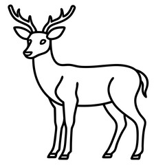 Elegant One-Line Deer Illustration Vector